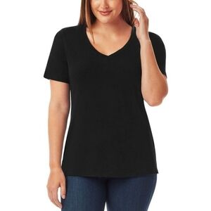 Member's Mark Women's Black Short Sleeve V-Neck Tee SZ XL
